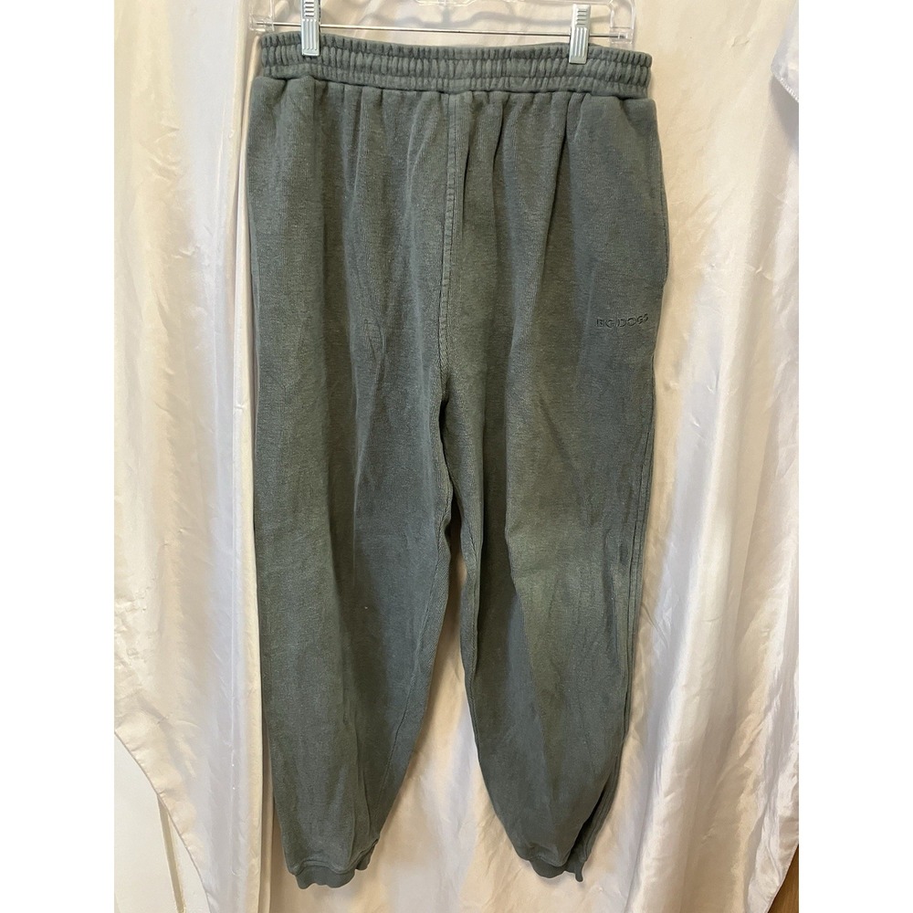 VTG Big Dogs 100% Cotton Sweat Pants‎ w/Pockets & Drawstring 90's Men's L Green